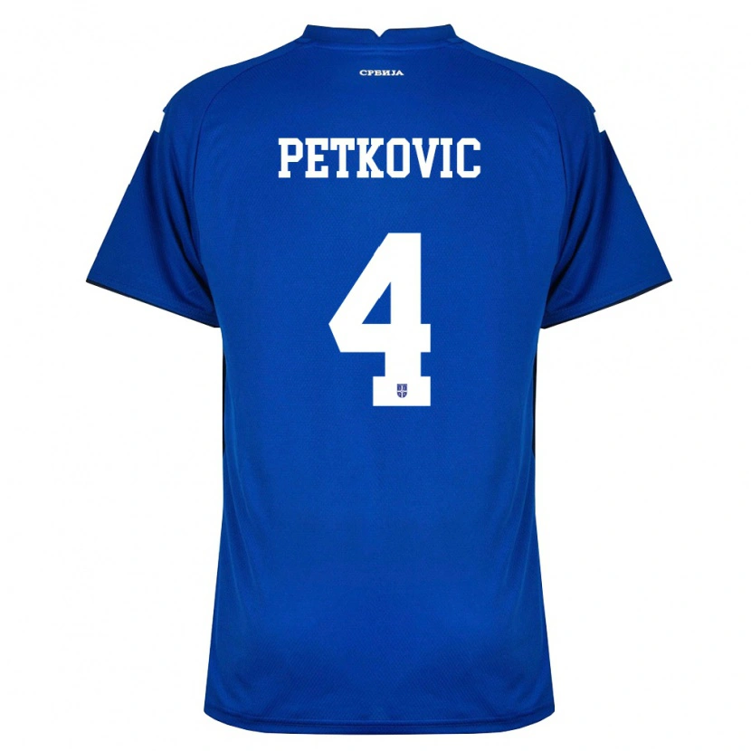 Danxen Niño Camiseta Serbia Nikola Petkovic #4 Marino Rojo 1ª Equipación 26-28 La Camisa México