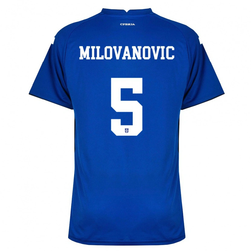 Danxen Niño Camiseta Serbia Mateja Milovanovic #5 Marino Rojo 1ª Equipación 26-28 La Camisa México