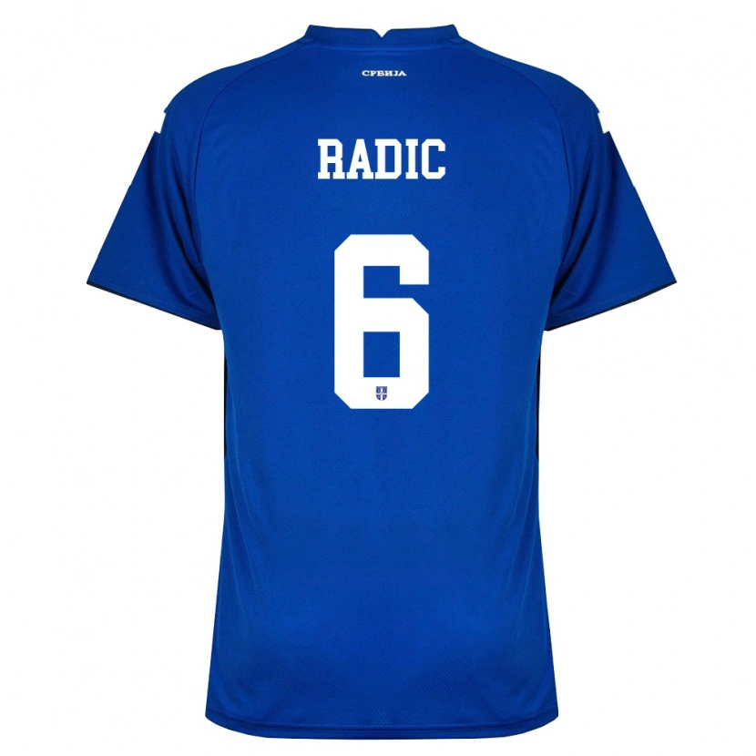 Danxen Niño Camiseta Serbia Mihailo Radic #6 Marino Rojo 1ª Equipación 26-28 La Camisa México