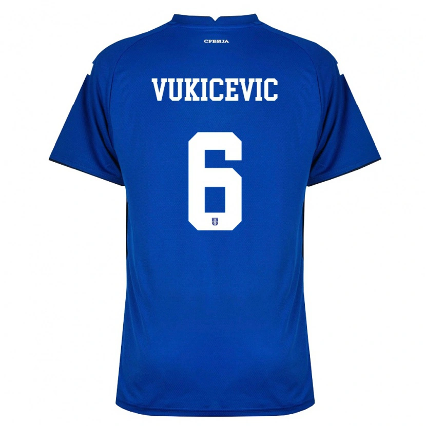 Danxen Niño Camiseta Serbia Aleksej Vukicevic #6 Marino Rojo 1ª Equipación 26-28 La Camisa México