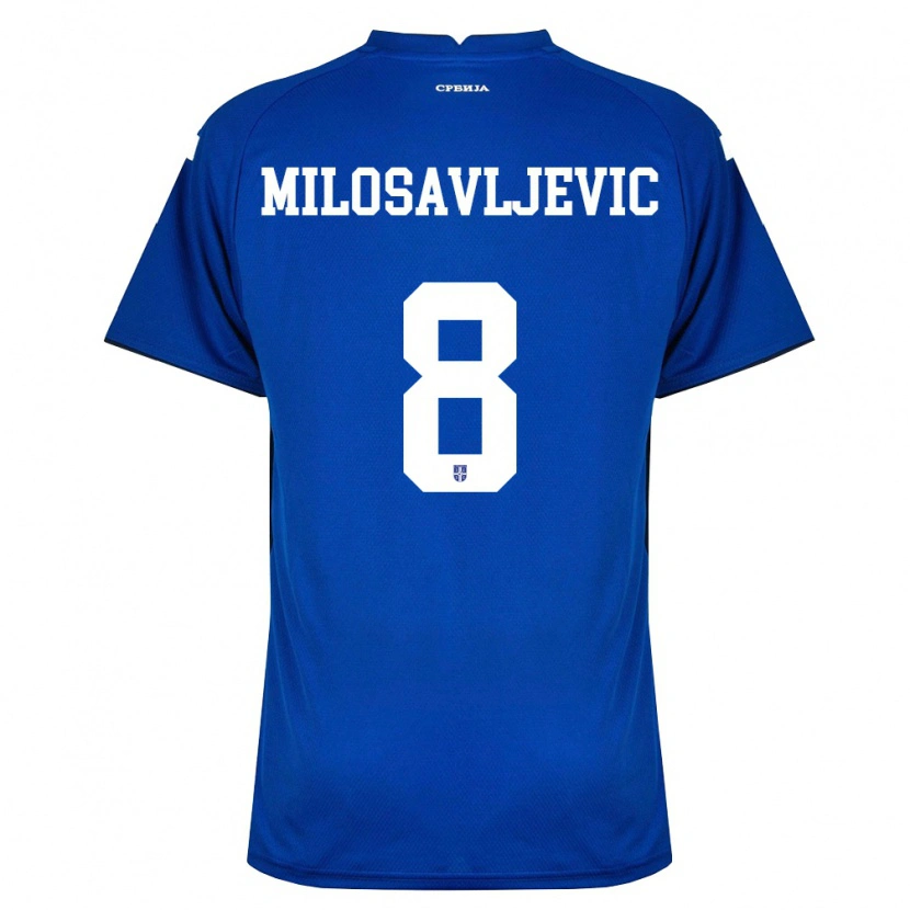 Danxen Niño Camiseta Serbia Jovan Milosavljevic #8 Marino Rojo 1ª Equipación 26-28 La Camisa México