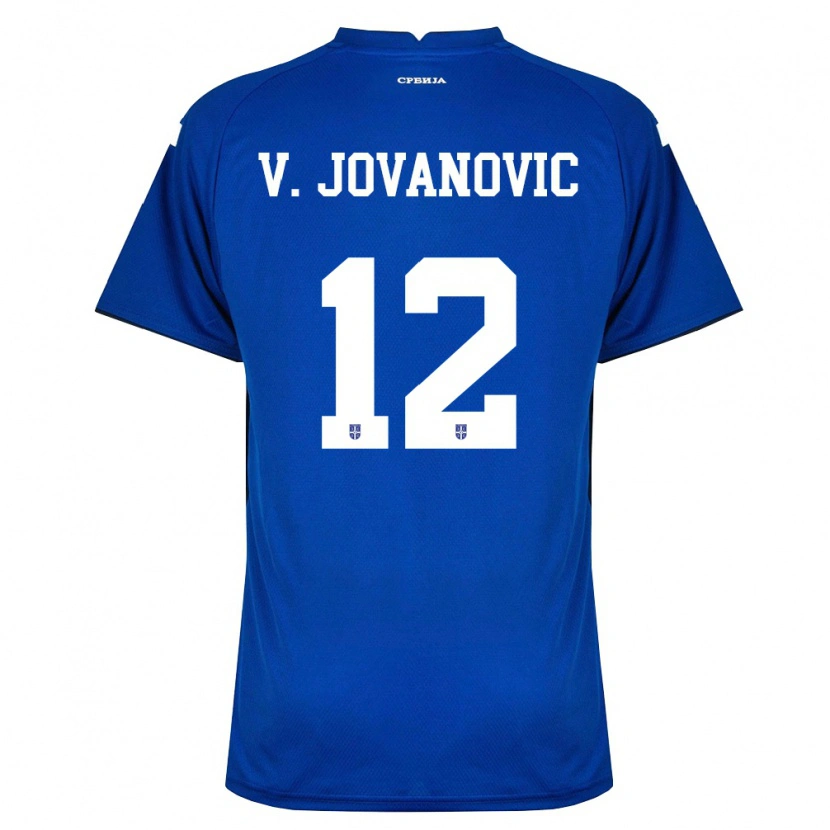 Danxen Niño Camiseta Serbia Vukasin Jovanovic #12 Marino Rojo 1ª Equipación 26-28 La Camisa México