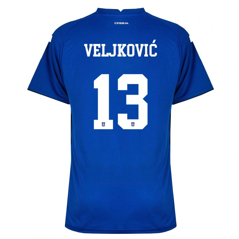 Danxen Niño Camiseta Serbia Milos Veljkovic #13 Marino Rojo 1ª Equipación 26-28 La Camisa México