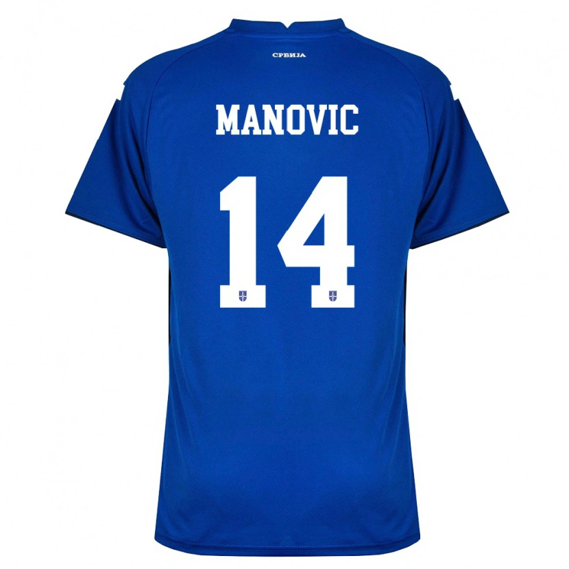 Danxen Niño Camiseta Serbia Sergej Manovic #14 Marino Rojo 1ª Equipación 26-28 La Camisa México