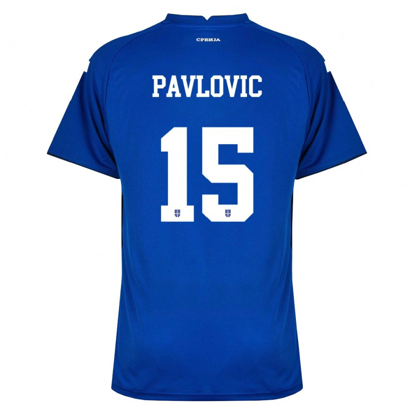 Danxen Niño Camiseta Serbia Dusan Pavlovic #15 Marino Rojo 1ª Equipación 26-28 La Camisa México