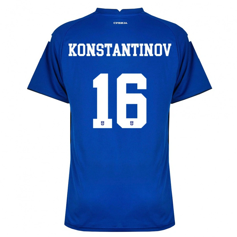 Danxen Niño Camiseta Serbia Lazar Konstantinov #16 Marino Rojo 1ª Equipación 26-28 La Camisa México