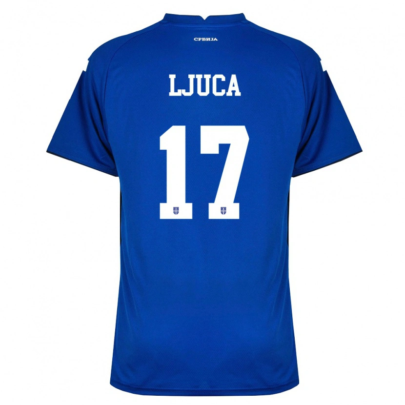 Danxen Niño Camiseta Serbia Milos Ljuca #17 Marino Rojo 1ª Equipación 26-28 La Camisa México