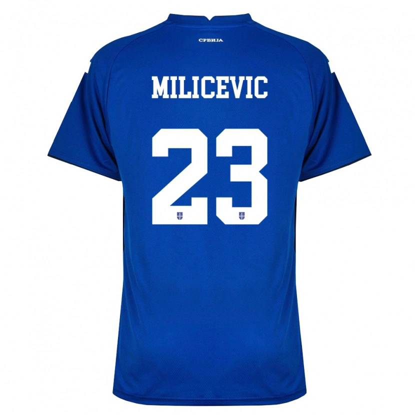 Danxen Niño Camiseta Serbia Andrija Milicevic #23 Marino Rojo 1ª Equipación 26-28 La Camisa México