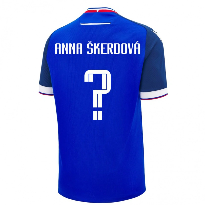 Danxen Niño Camiseta Eslovaquia Sofia Anna Škerdová #0 Azul Blanco 1ª Equipación 26-28 La Camisa México