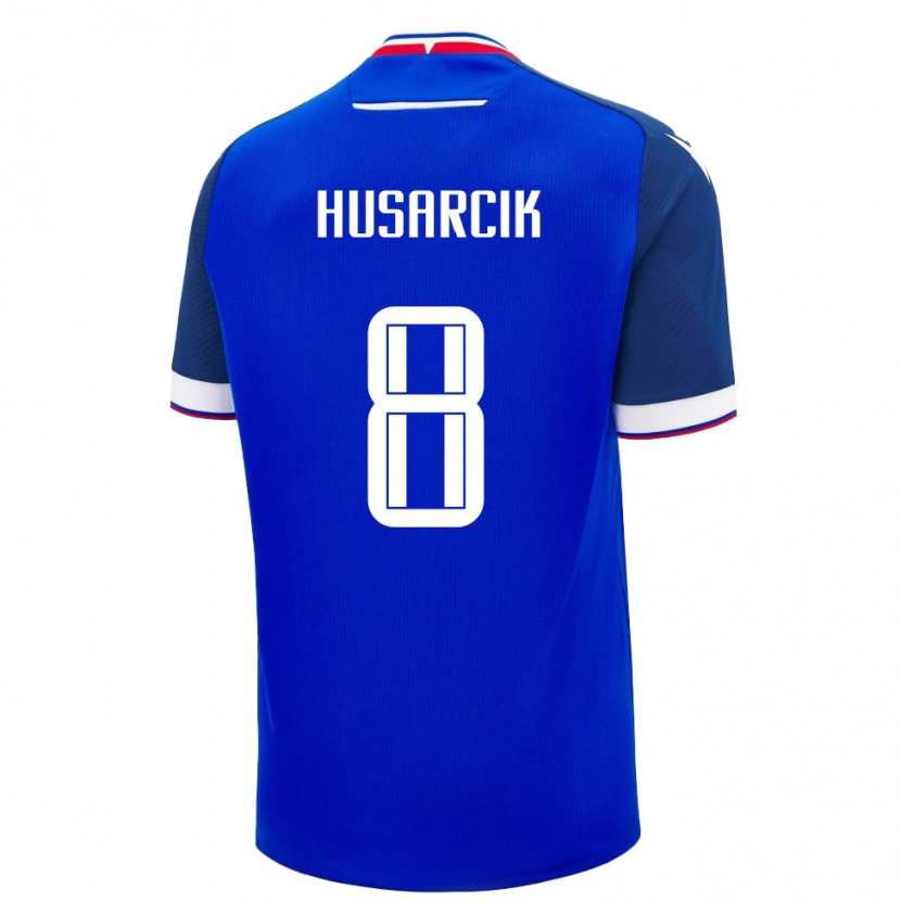 Danxen Niño Camiseta Eslovaquia Tomas Husarcik #8 Azul Blanco 1ª Equipación 26-28 La Camisa México