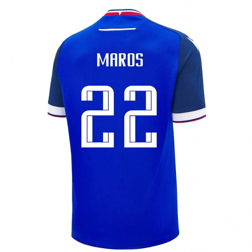 Danxen Niño Camiseta Eslovaquia Alexej Maros #22 Azul Blanco 1ª Equipación 26-28 La Camisa México