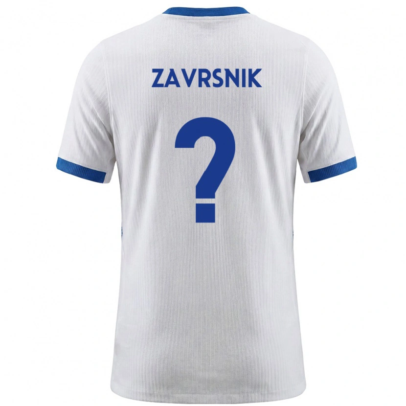 Danxen Niño Camiseta Eslovenia Nik Zavrsnik #0 Blanco Azul 1ª Equipación 26-28 La Camisa México