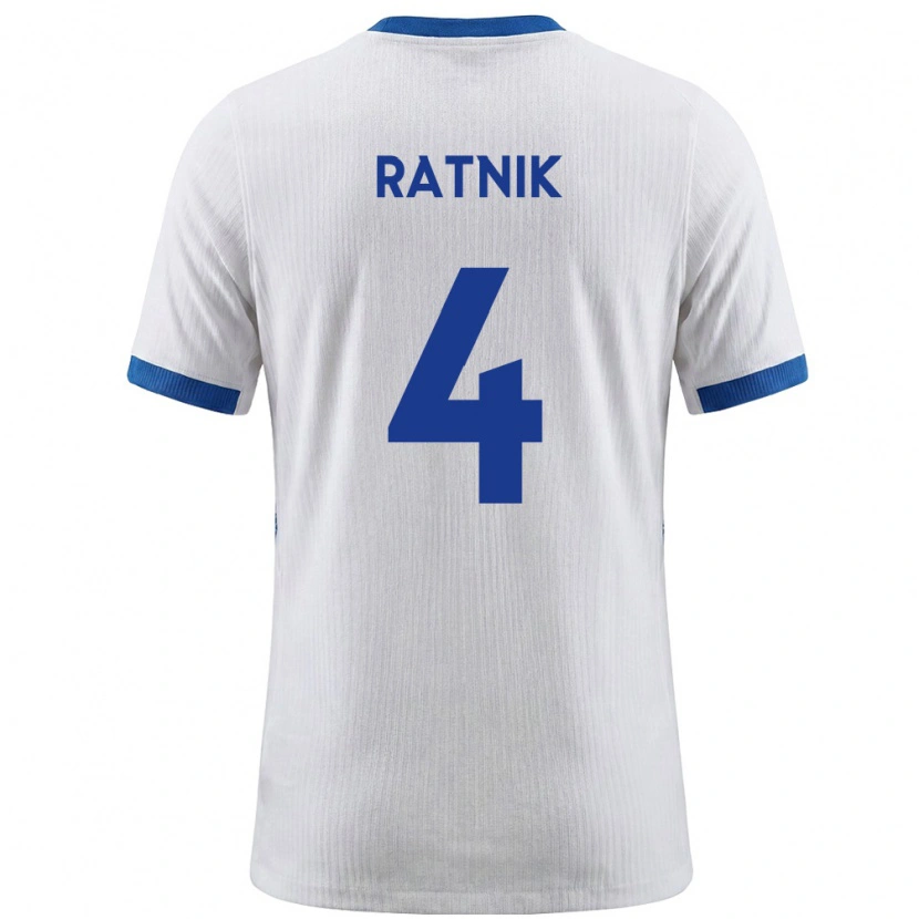 Danxen Niño Camiseta Eslovenia Marcel Ratnik #4 Blanco Azul 1ª Equipación 26-28 La Camisa México