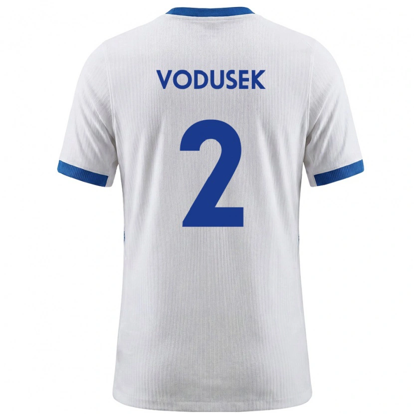 Danxen Niño Camiseta Eslovenia Luka Vodusek #2 Blanco Azul 1ª Equipación 26-28 La Camisa México