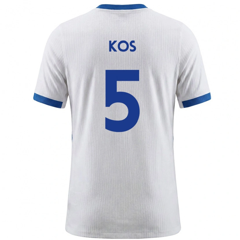 Danxen Niño Camiseta Eslovenia Evelina Kos #5 Blanco Azul 1ª Equipación 26-28 La Camisa México