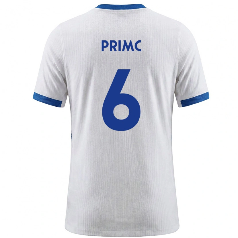 Danxen Niño Camiseta Eslovenia Tai Primc #6 Blanco Azul 1ª Equipación 26-28 La Camisa México