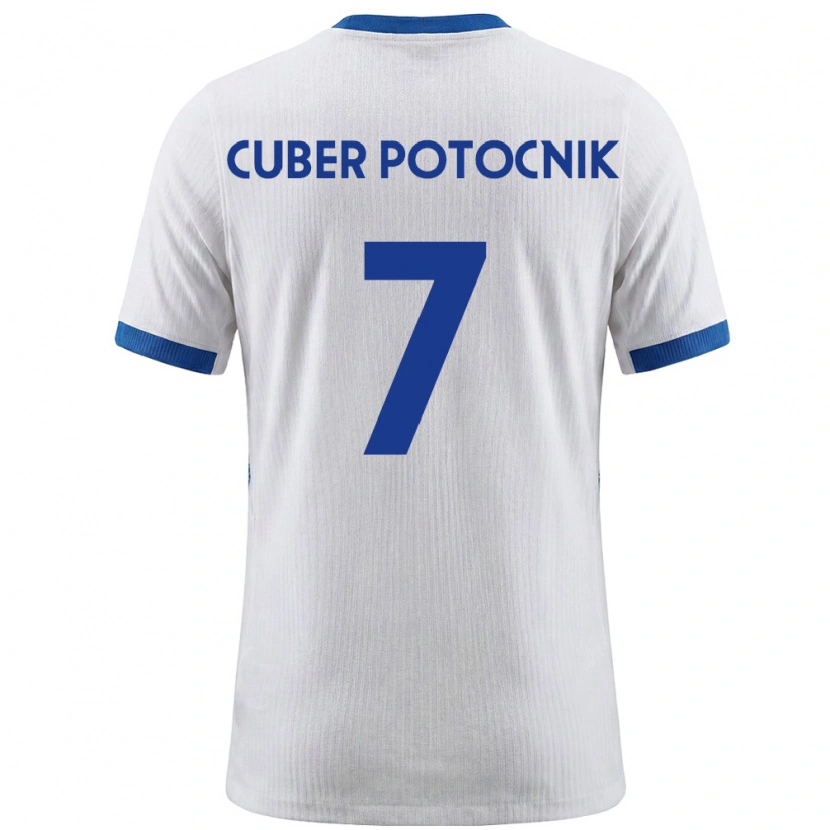 Danxen Niño Camiseta Eslovenia Jaka Cuber Potocnik #7 Blanco Azul 1ª Equipación 26-28 La Camisa México