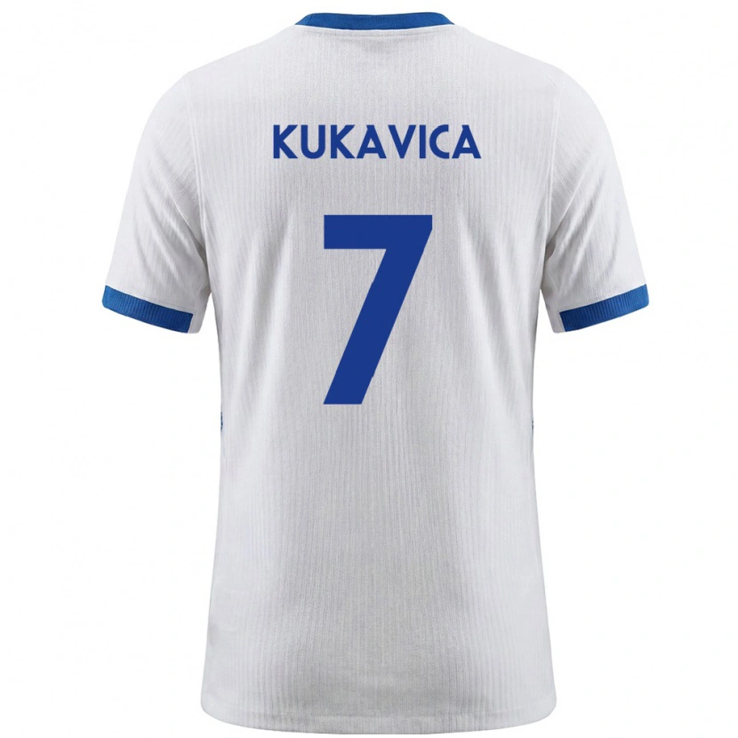 Danxen Niño Camiseta Eslovenia Inas Kukavica #7 Blanco Azul 1ª Equipación 26-28 La Camisa México