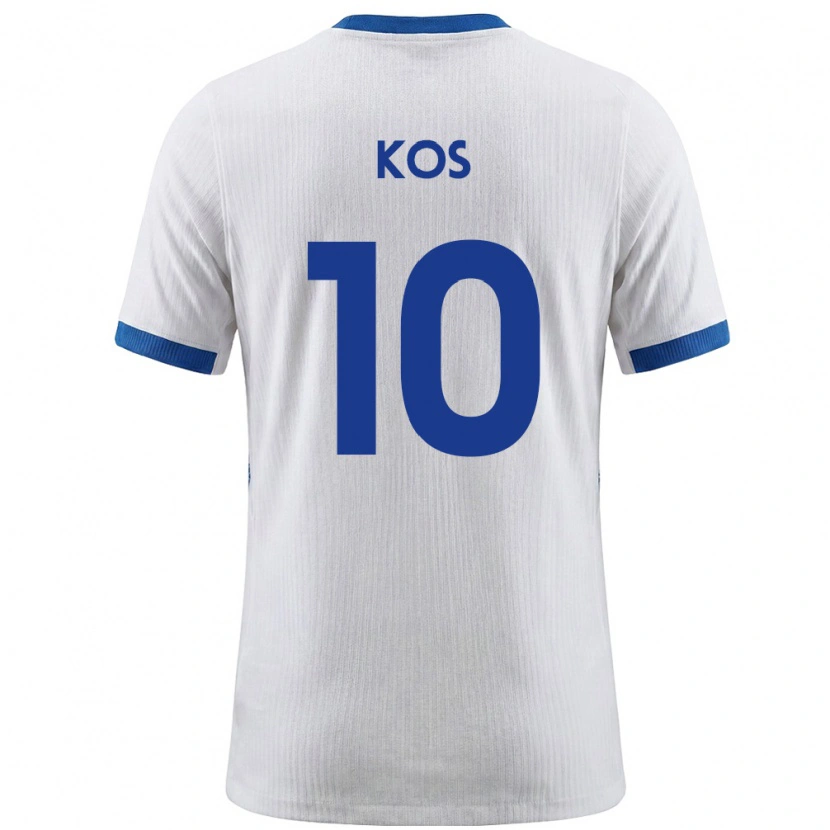 Danxen Niño Camiseta Eslovenia Liam Kos #10 Blanco Azul 1ª Equipación 26-28 La Camisa México