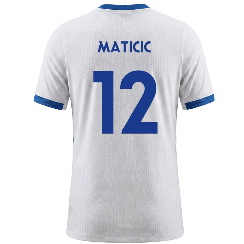 Danxen Niño Camiseta Eslovenia Benjamin Maticic #12 Blanco Azul 1ª Equipación 26-28 La Camisa México