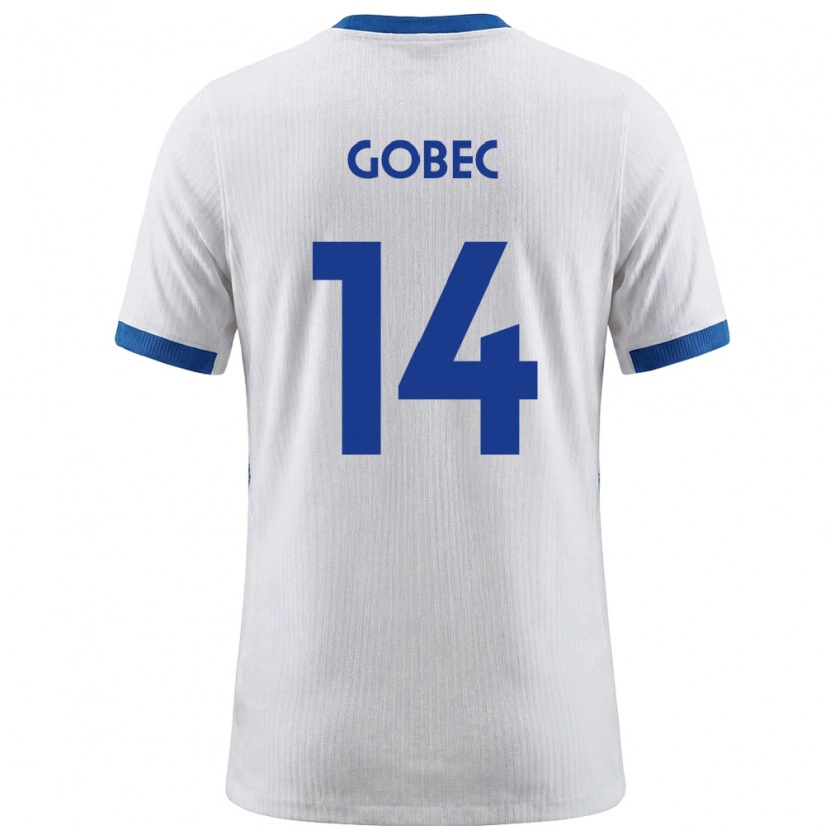 Danxen Niño Camiseta Eslovenia Stijan Gobec #14 Blanco Azul 1ª Equipación 26-28 La Camisa México