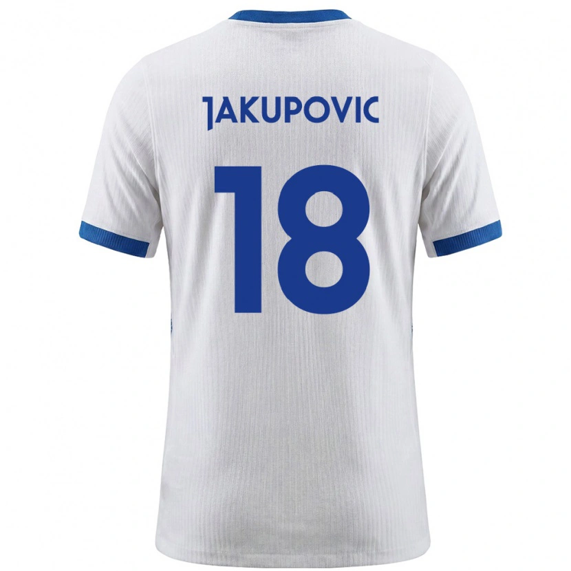 Danxen Niño Camiseta Eslovenia Aldin Jakupovic #18 Blanco Azul 1ª Equipación 26-28 La Camisa México