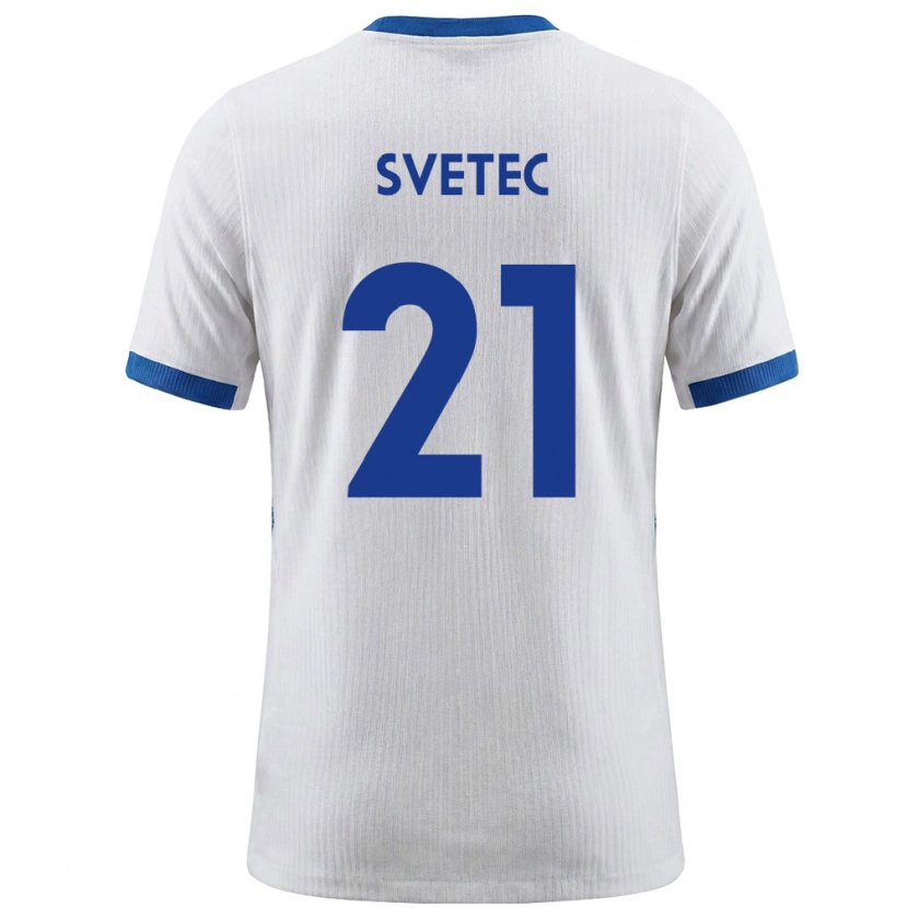 Danxen Niño Camiseta Eslovenia Ziga Svetec #21 Blanco Azul 1ª Equipación 26-28 La Camisa México