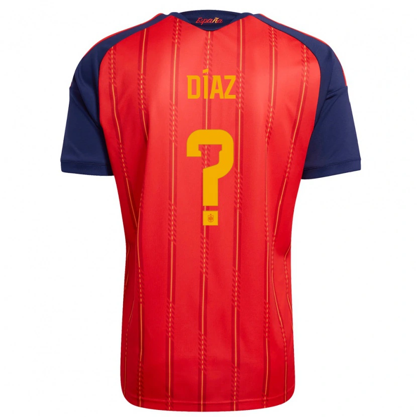 Danxen Niño Camiseta España Mario Díaz #0 Rojo Marino Amarillo 1ª Equipación 26-28 La Camisa México