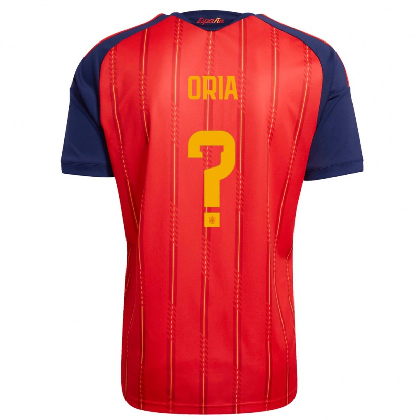 Danxen Niño Camiseta España Pablo Oria #0 Rojo Marino Amarillo 1ª Equipación 26-28 La Camisa México