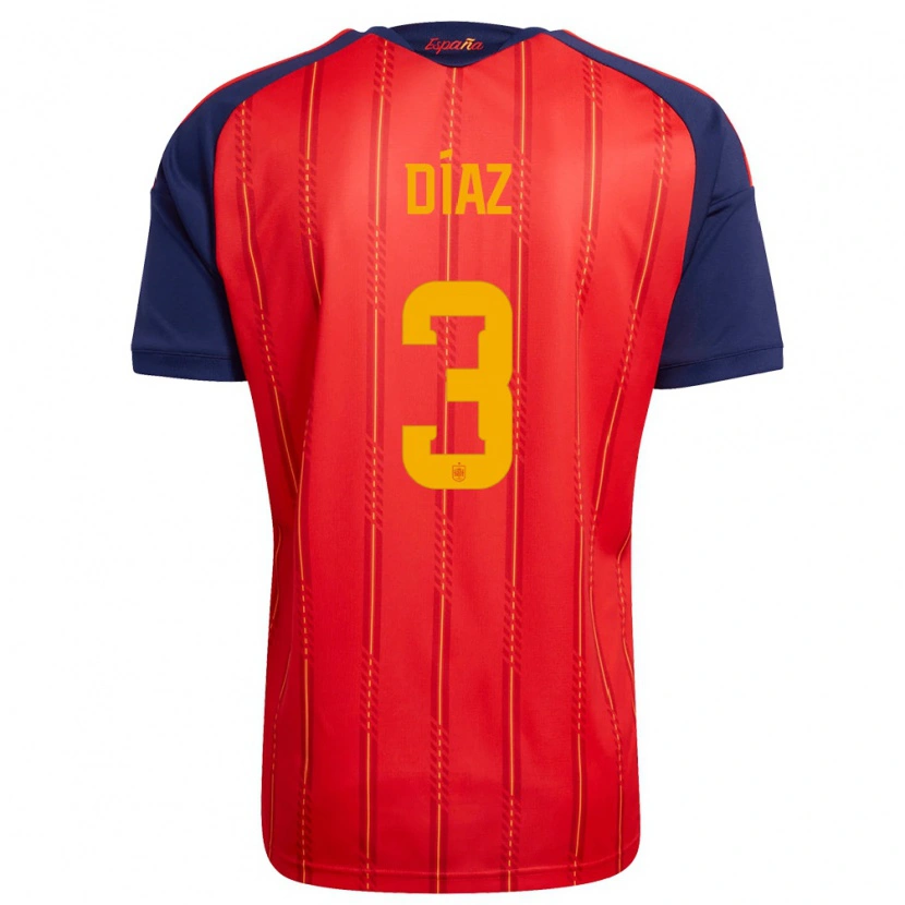 Danxen Niño Camiseta España Julio Díaz #3 Rojo Marino Amarillo 1ª Equipación 26-28 La Camisa México