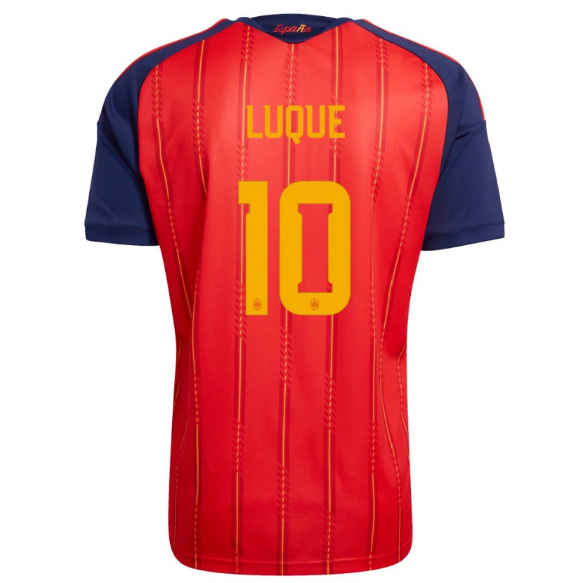 Danxen Niño Camiseta España Bruno Luque #10 Rojo Marino Amarillo 1ª Equipación 26-28 La Camisa México