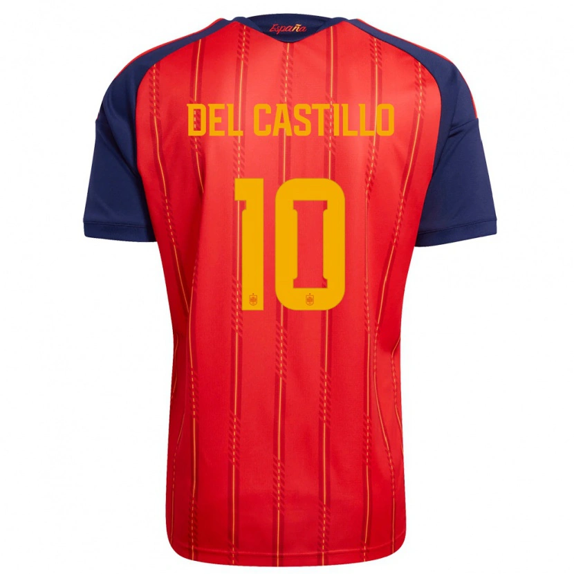 Danxen Niño Camiseta España Athenea Del Castillo #10 Rojo Marino Amarillo 1ª Equipación 26-28 La Camisa México