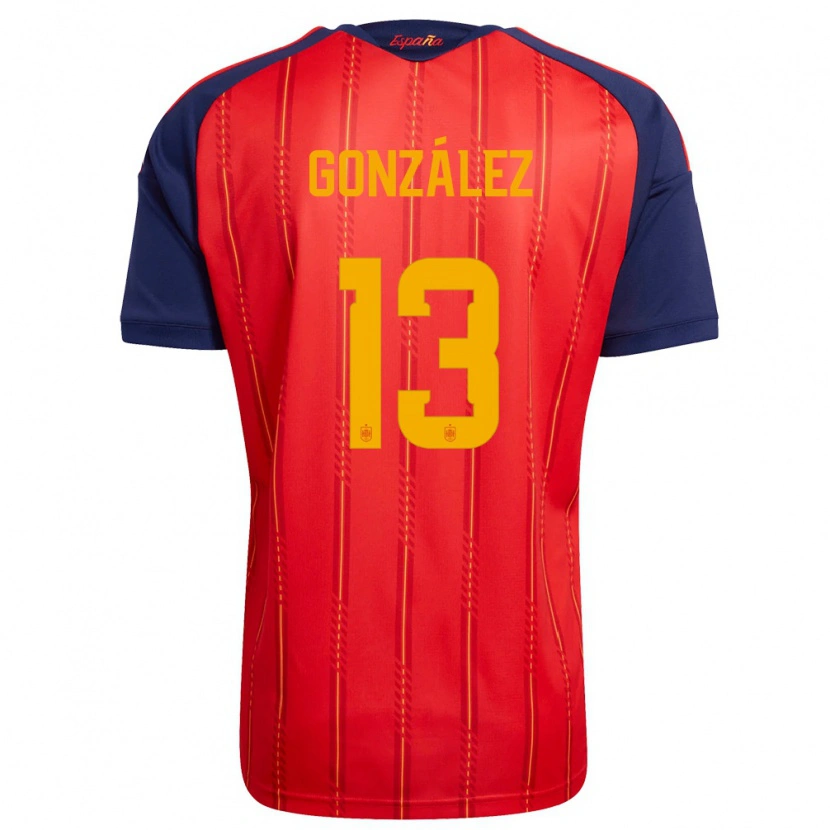 Danxen Niño Camiseta España Manu González #13 Rojo Marino Amarillo 1ª Equipación 26-28 La Camisa México