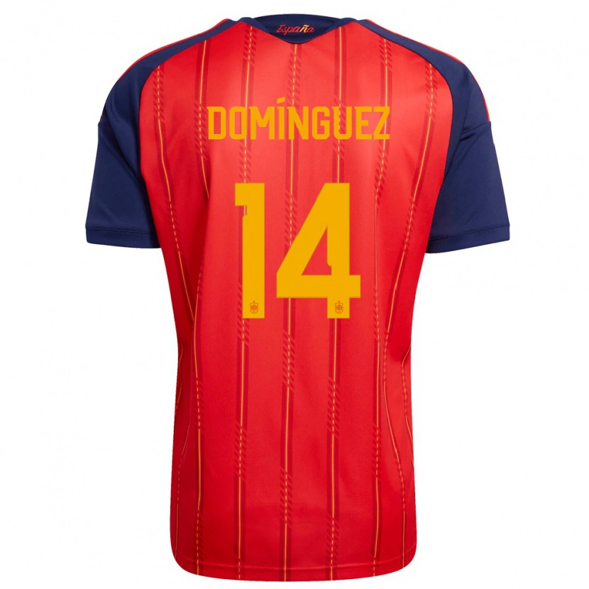 Danxen Niño Camiseta España Sergi Domínguez #14 Rojo Marino Amarillo 1ª Equipación 26-28 La Camisa México