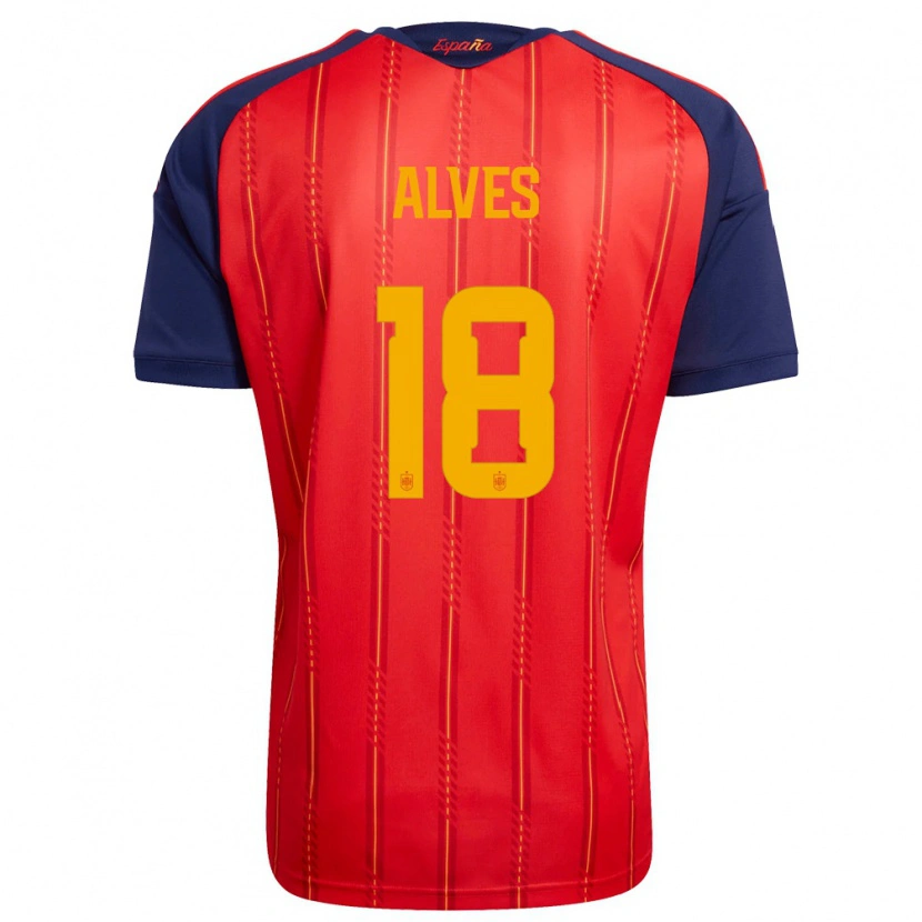 Danxen Niño Camiseta España Enzo Alves #18 Rojo Marino Amarillo 1ª Equipación 26-28 La Camisa México