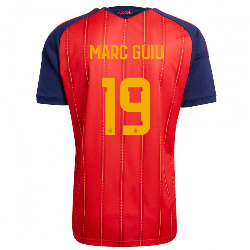 Danxen Niño Camiseta España Marc Guiu #19 Rojo Marino Amarillo 1ª Equipación 26-28 La Camisa México