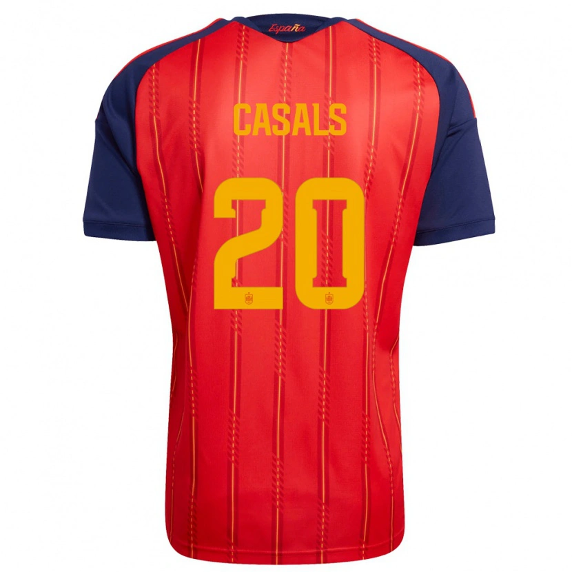 Danxen Niño Camiseta España Joel Casals #20 Rojo Marino Amarillo 1ª Equipación 26-28 La Camisa México