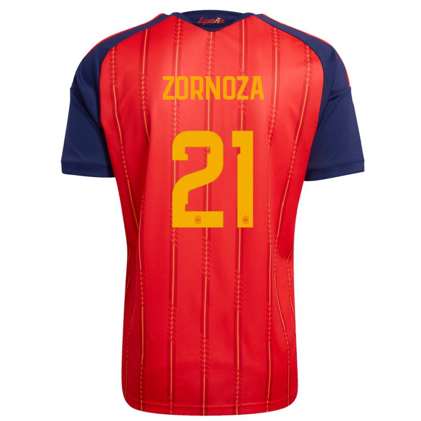 Danxen Niño Camiseta España Claudia Zornoza #21 Rojo Marino Amarillo 1ª Equipación 26-28 La Camisa México