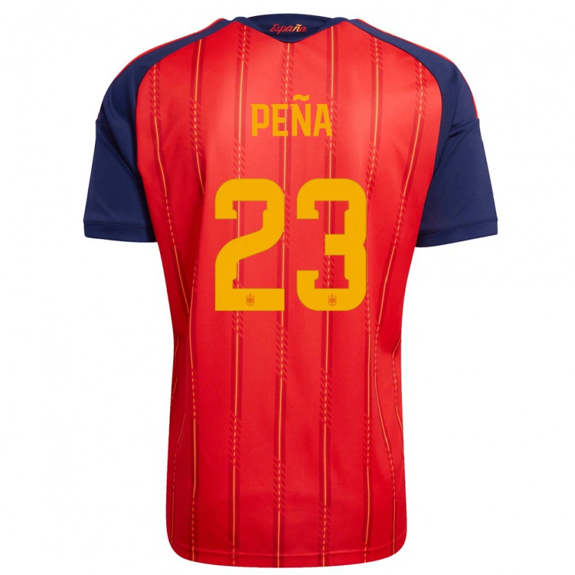 Danxen Niño Camiseta España Pablo Peña #23 Rojo Marino Amarillo 1ª Equipación 26-28 La Camisa México