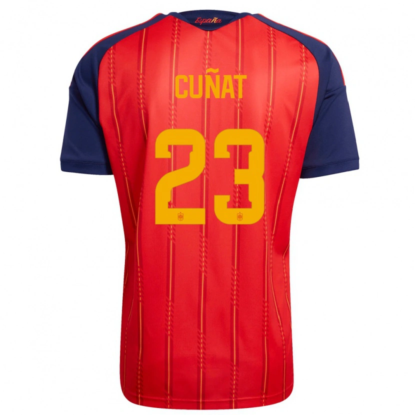 Danxen Niño Camiseta España Pablo Cuñat #23 Rojo Marino Amarillo 1ª Equipación 26-28 La Camisa México