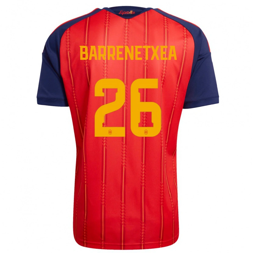 Danxen Niño Camiseta España Ander Barrenetxea #26 Rojo Marino Amarillo 1ª Equipación 26-28 La Camisa México