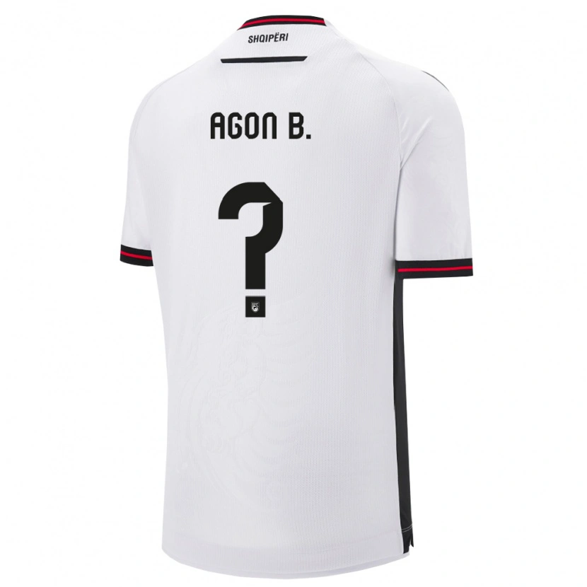 Danxen Niño Camiseta Albania Agon Bajrami #0 Blanco Negro 2ª Equipación 26-28 La Camisa México