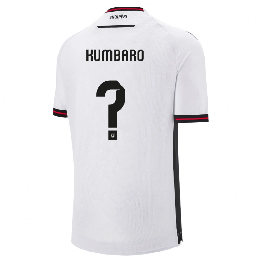 Danxen Niño Camiseta Albania Alvi Kumbaro #0 Blanco Negro 2ª Equipación 26-28 La Camisa México