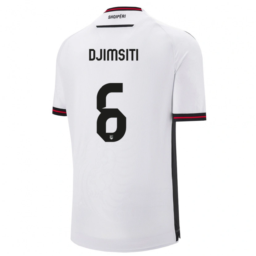 Danxen Niño Camiseta Albania Berat Djimsiti #6 Blanco Negro 2ª Equipación 26-28 La Camisa México