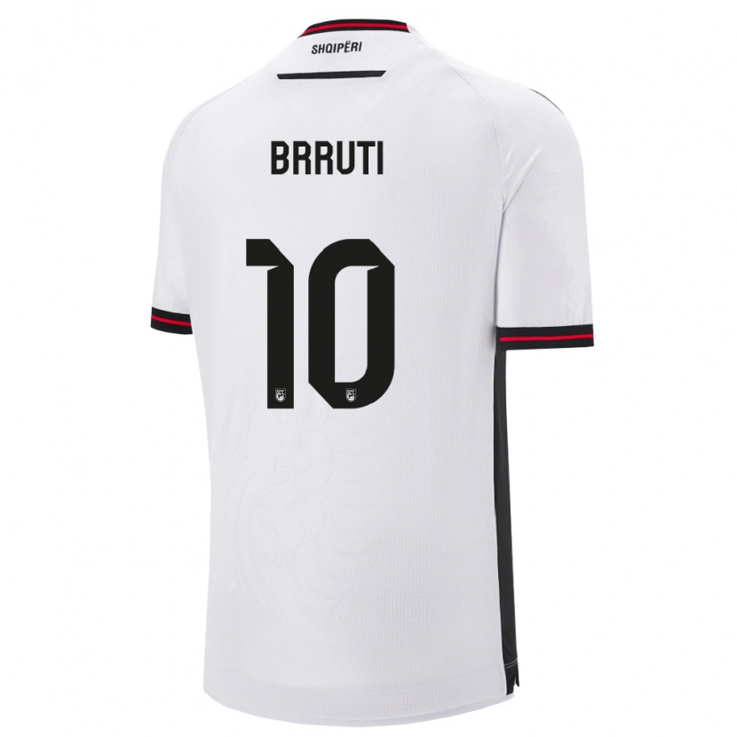Danxen Niño Camiseta Albania Etnik Brruti #10 Blanco Negro 2ª Equipación 26-28 La Camisa México