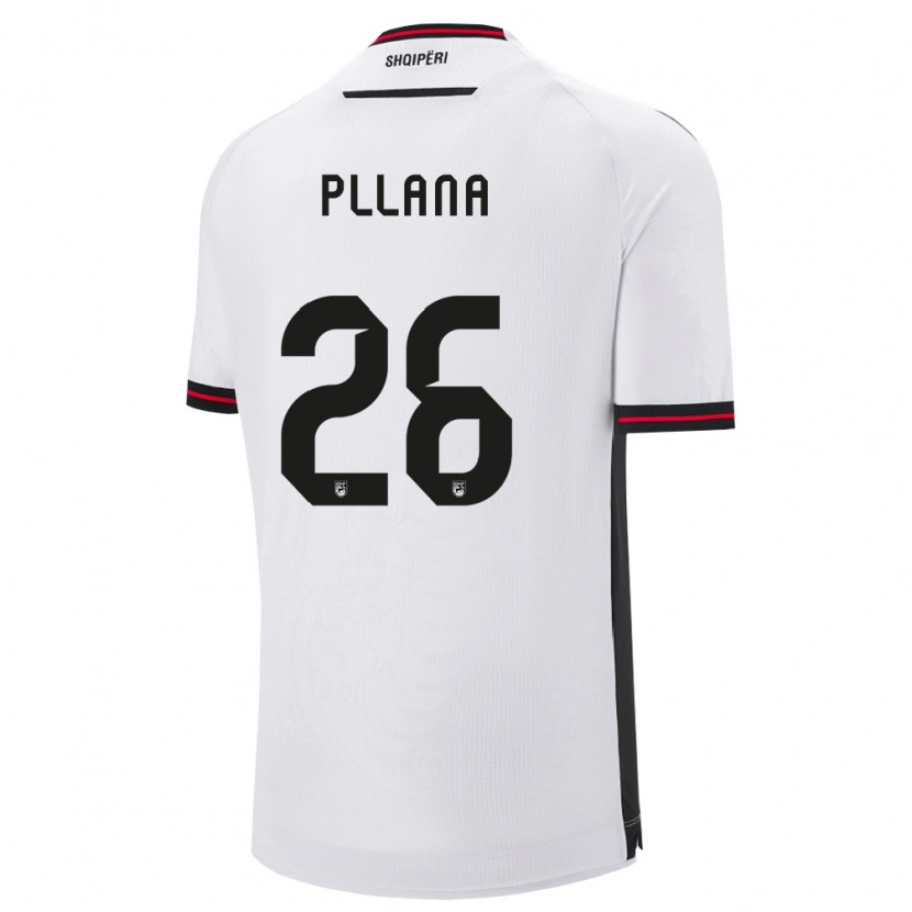 Danxen Niño Camiseta Albania Bujar Pllana #26 Blanco Negro 2ª Equipación 26-28 La Camisa México