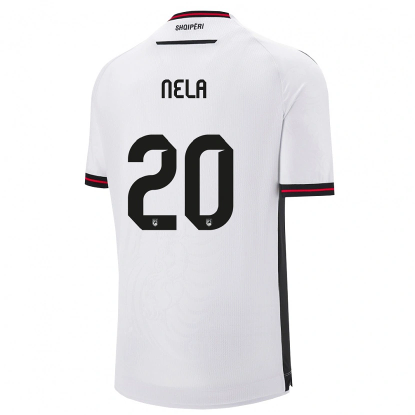 Danxen Niño Camiseta Albania Rinaldo Nela #20 Blanco Negro 2ª Equipación 26-28 La Camisa México