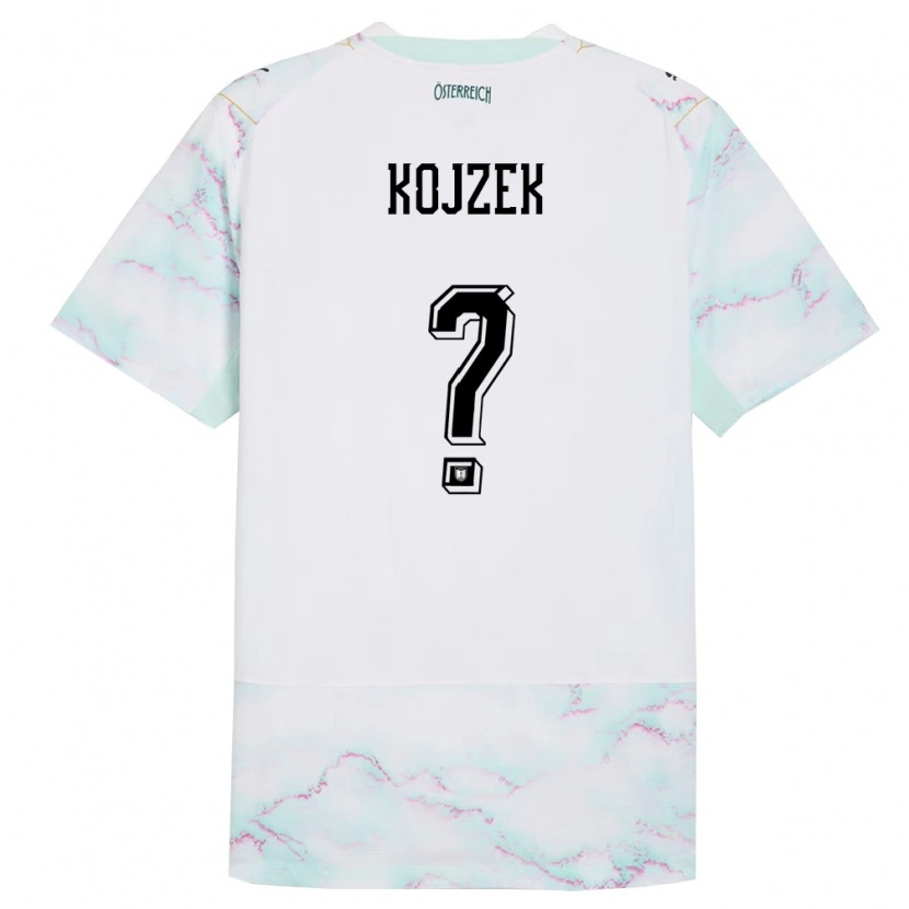 Danxen Niño Camiseta Austria Erik Kojzek #0 Blanco Verde Oro 2ª Equipación 26-28 La Camisa México
