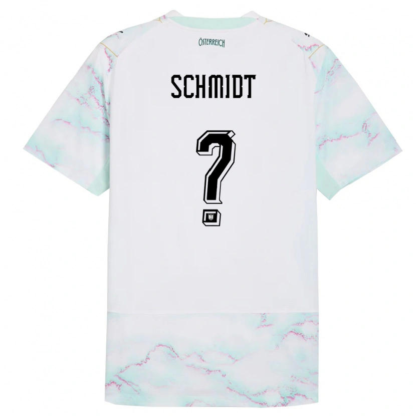 Danxen Niño Camiseta Austria Moritz Schmidt #0 Blanco Verde Oro 2ª Equipación 26-28 La Camisa México