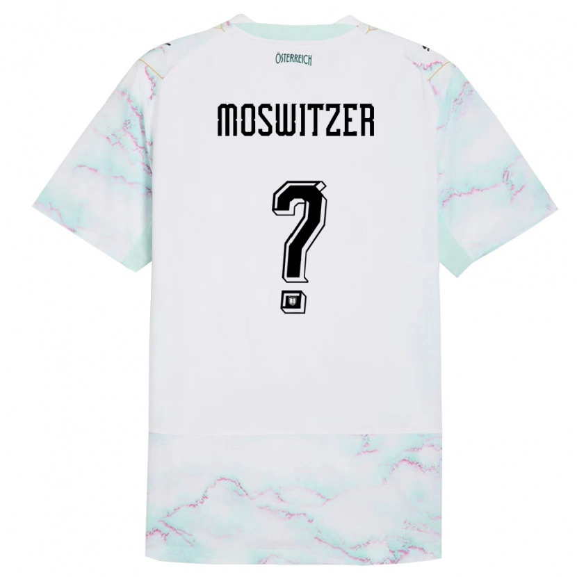 Danxen Niño Camiseta Austria Marcel Moswitzer #0 Blanco Verde Oro 2ª Equipación 26-28 La Camisa México